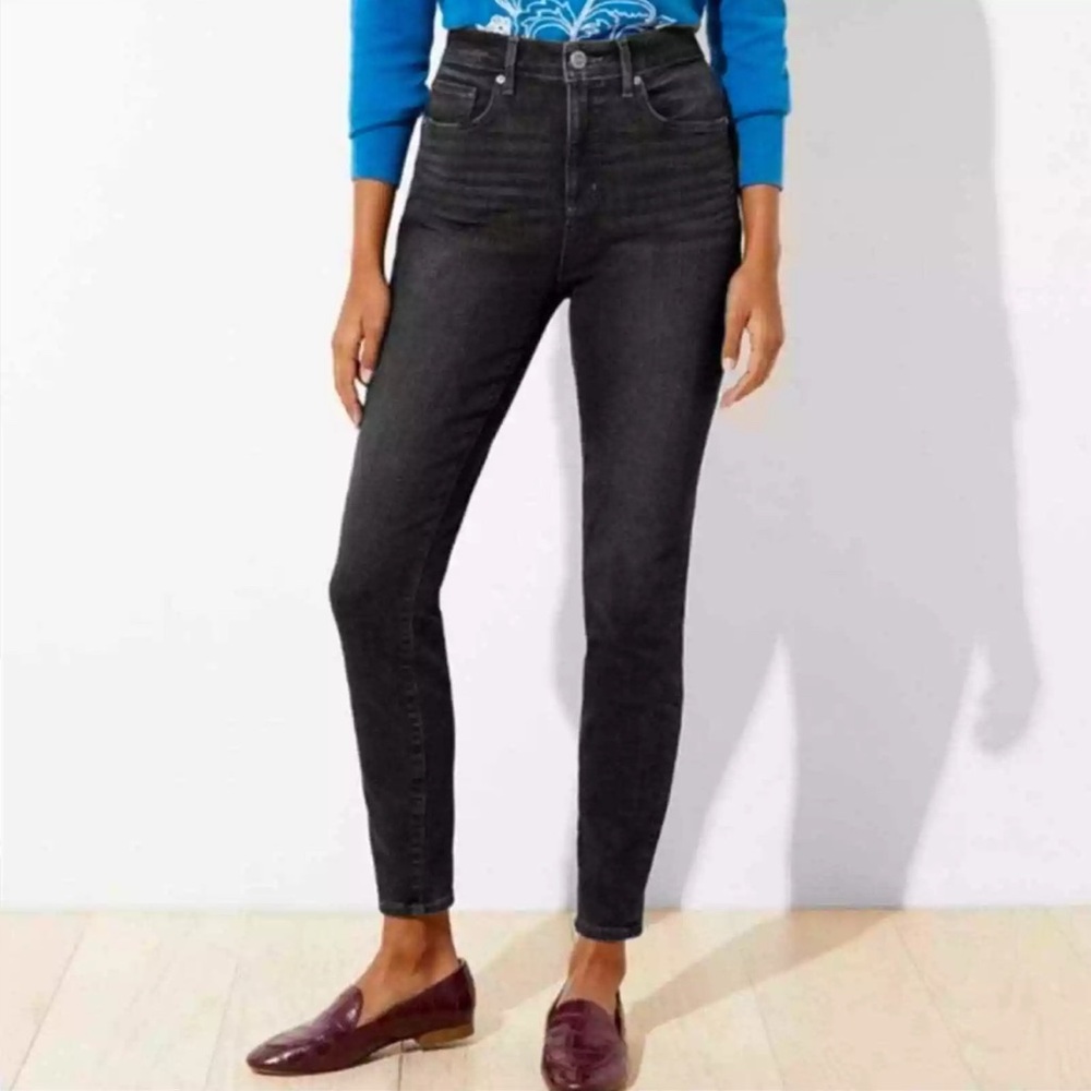 Ann Taylor Loft Curvy Skinny Black Jeans